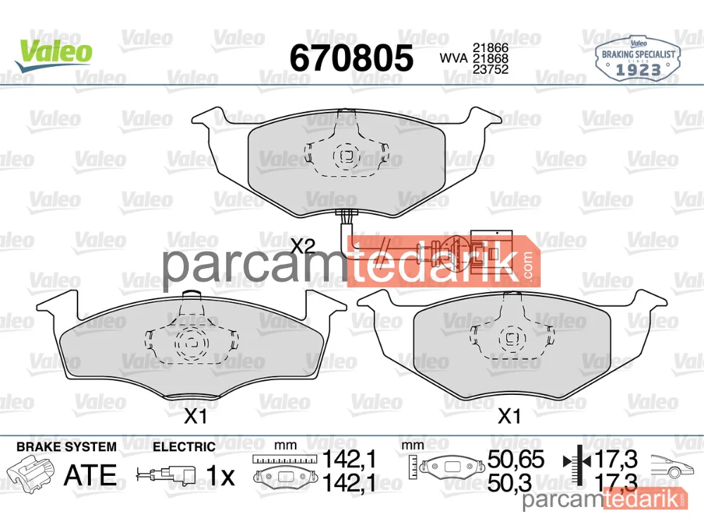 670805 | Fren Balatası — VW Polo IV, Skoda Fabia I, Skoda Fabia I Combi